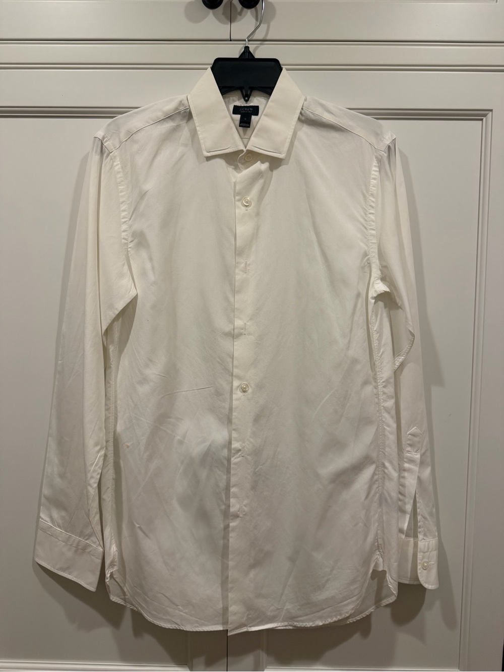J. Crew Men's White Dress Shirt Cotton